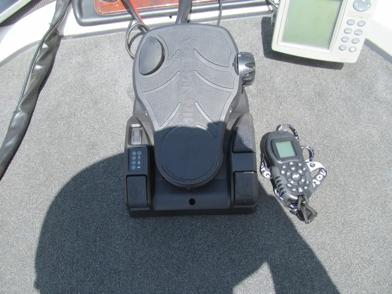 Slide: The Image of Foot pedal and control device on 2005 Ranger 185 VX boat deck. - 12