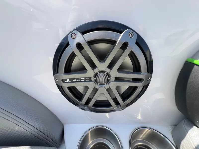 Slide: The Image of JL Audio speaker on 2013 MasterCraft X-25 boat interior. - 18
