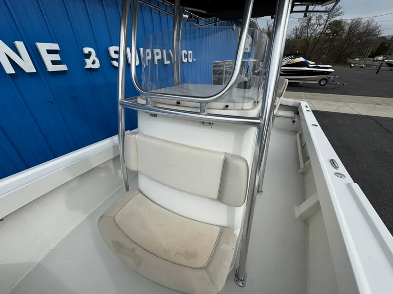 Slide: The Image of 2016 Parker 2300 Special Edition boat interior with seating and metal frame. - 29
