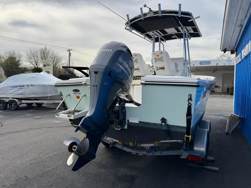 Slide: The Image of 2016 Parker 2300 Special Edition boat with Yamaha outboard motor on trailer. - 4