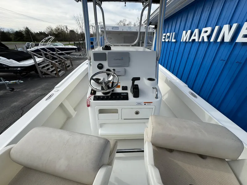 Slide: The Image of 2016 Parker 2300 Special Edition boat interior at Cecil Marine dealership. - 9