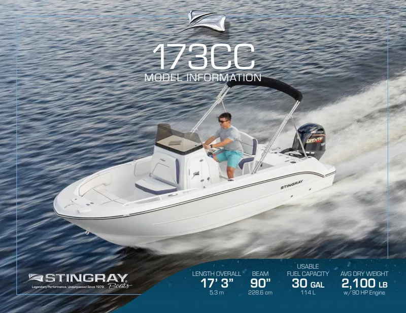 The Image of 2025 Stingray 173 CC boat cruising on water, featuring sleek design and modern specifications. - 0