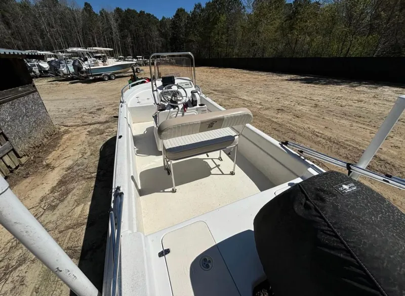 Slide: The Image of 2017 Carolina Skiff 18 JVX CC boat in outdoor storage area. - 6
