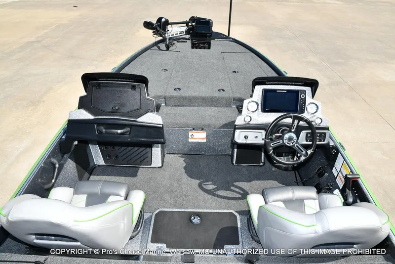 Slide: The Image of 2021 Nitro Z20 Pro Pack boat interior with dual seats and advanced dashboard controls. - 10