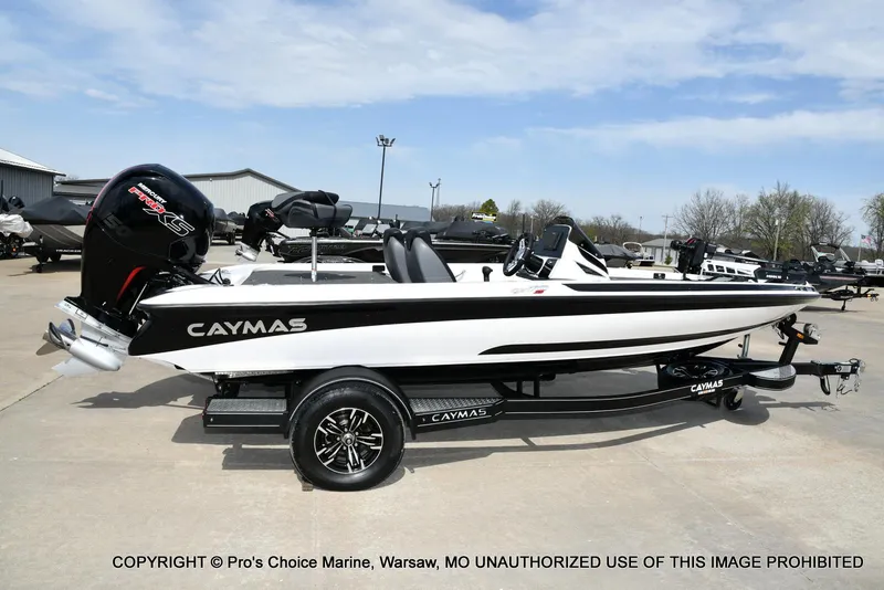 Slide: The Image of 2023 Caymas CX 18 boat with 150 Mercury Pro-XS 4 Stroke engine on trailer. - 19