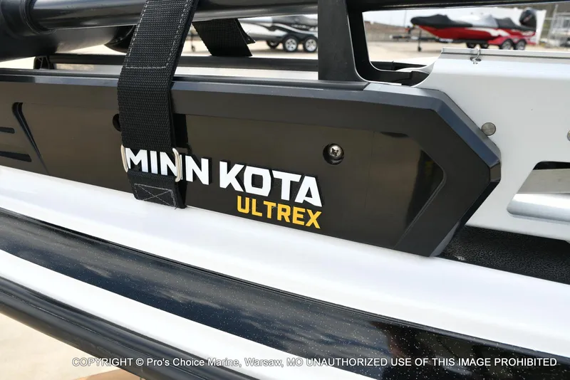 Slide: The Image of Minn Kota Ultrex motor on 2023 Caymas CX 18 boat with 150 Mercury Pro-XS. - 3