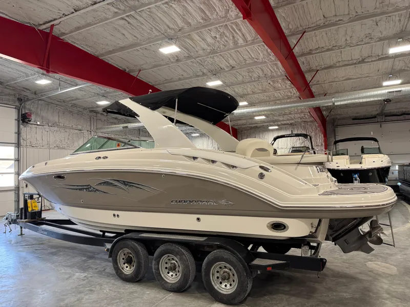 Slide: The Image of 2007 Chaparral 276 SSX boat on trailer in indoor storage facility. - 4