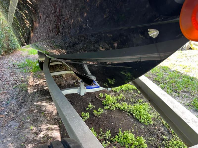 Slide: The Image of 2012 Hydra-Sports 3400 CC boat on trailer, side view, outdoors. - 14