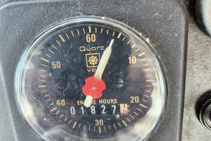 Slide: The Image of Engine hour meter showing 1827 hours on a 1995 Jefferson 48 Rivanna. - 37