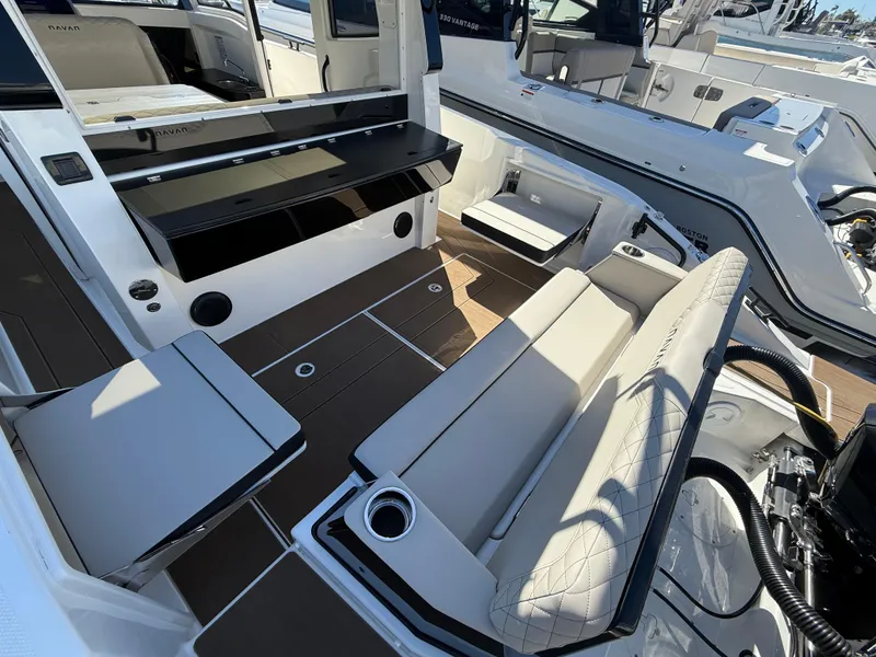 Slide: The Image of 2025 Navan C30 boat interior with modern seating and sleek design. - 10