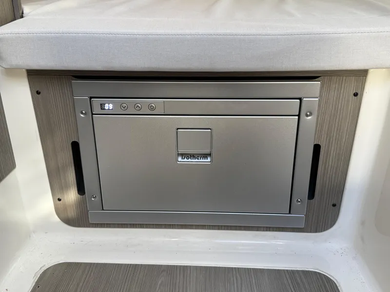 Slide: The Image of Built-in refrigerator in 2025 Navan C30 boat interior. - 28
