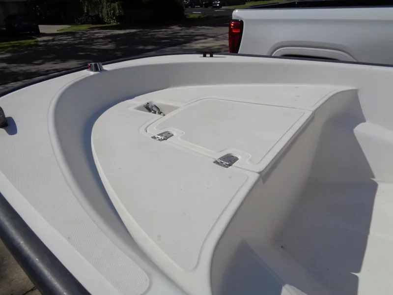 Slide: The Image of Boston Whaler 13 Sport 2000 boat interior with storage compartment, white finish. - 7
