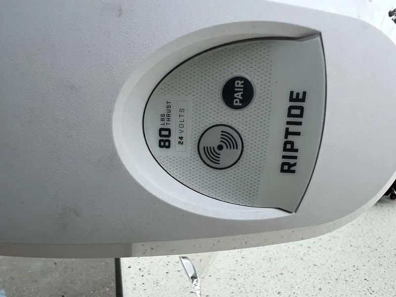 Slide: The Image of Riptide motor control panel with 80 lbs thrust, 24 volts, and pairing feature. - 15