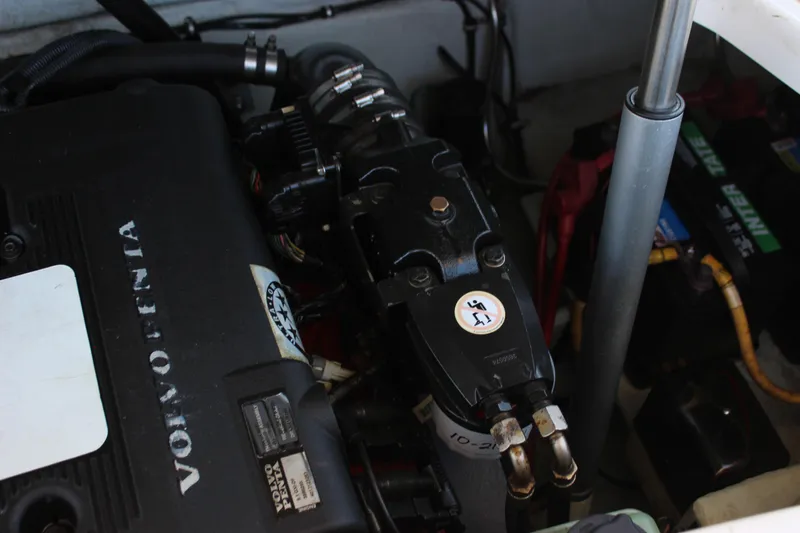 Slide: The Image of Engine compartment of a 2004 Chris-Craft Corsair 25 with Volvo Penta components. - 34