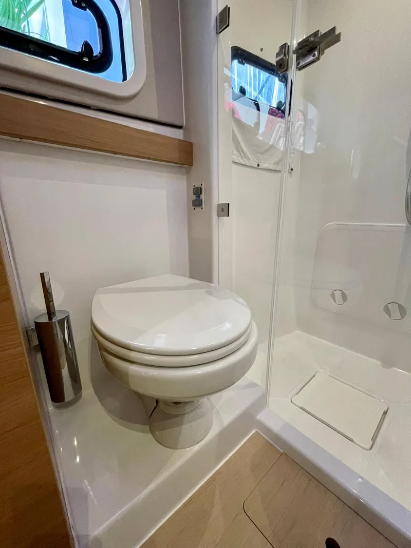 Slide: The Image of Modern bathroom in 2026 Bali CATSPACE yacht with toilet and shower. - 24
