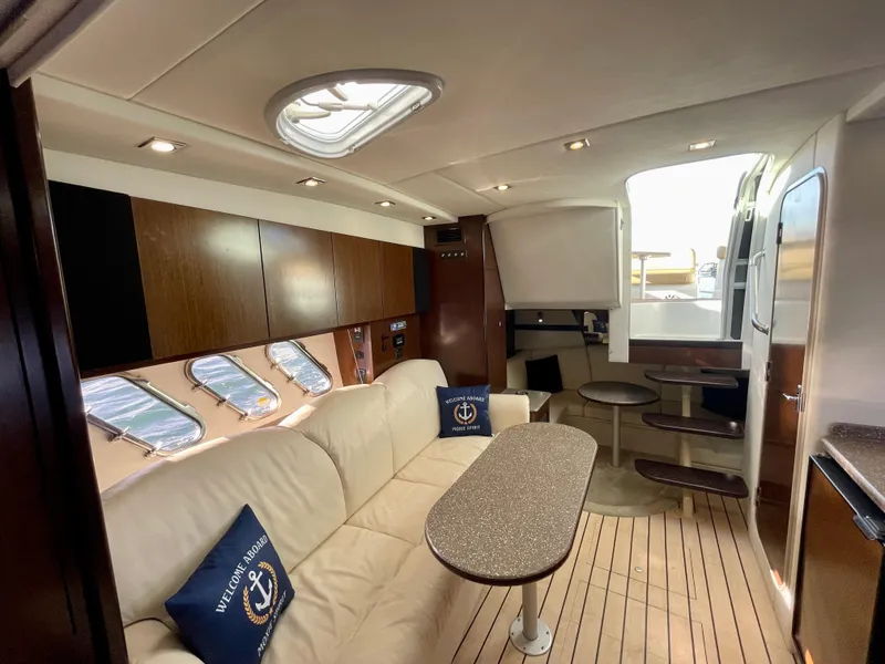 Slide: The Image of Luxurious interior of 2012 Cruisers Yachts 35 Express with elegant seating and modern design. - 10