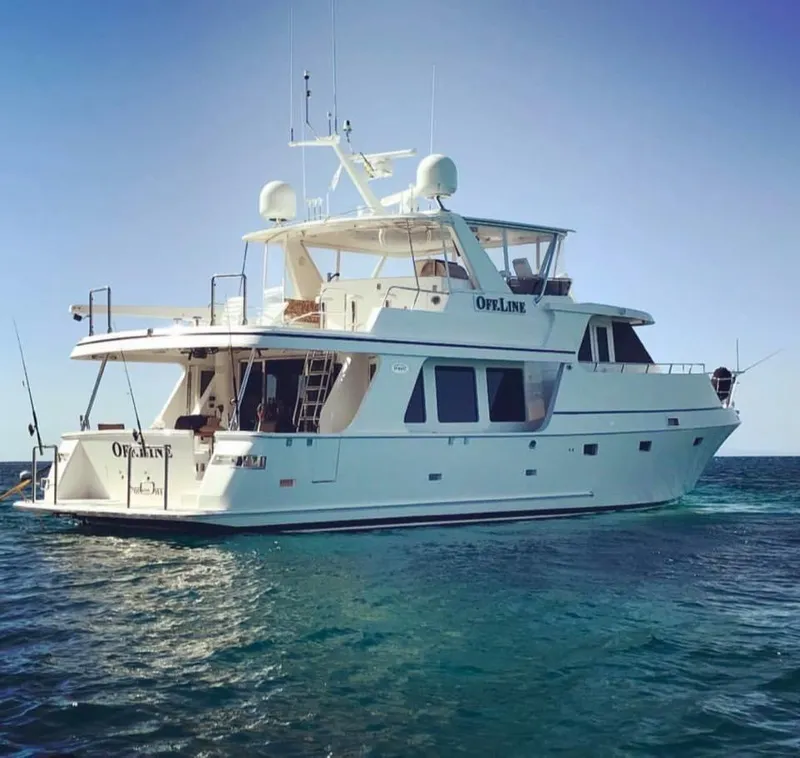 Slide: The Image of Luxurious 2007 Symbol PHMY yacht "Offline" on serene blue waters. - 16