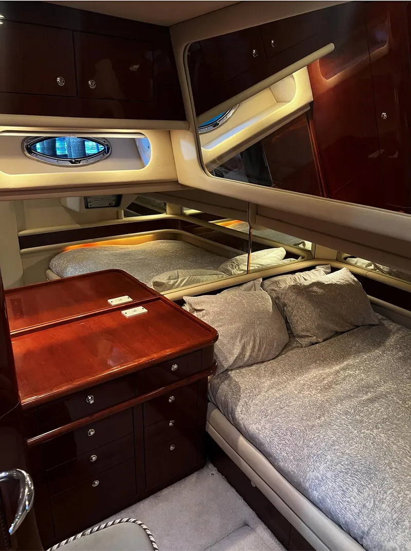 Slide: The Image of Luxurious cabin interior of 2002 Sea Ray 56 Sedan Bridge yacht. - 21