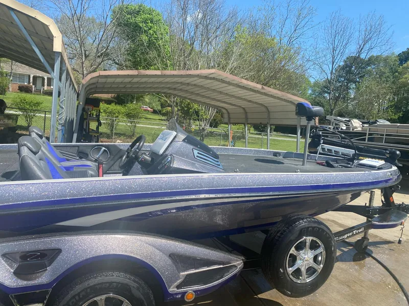 Slide: The Image of 2017 Ranger Z-520 "RANGER CUP EDITION" boat parked outdoors on a sunny day. - 2