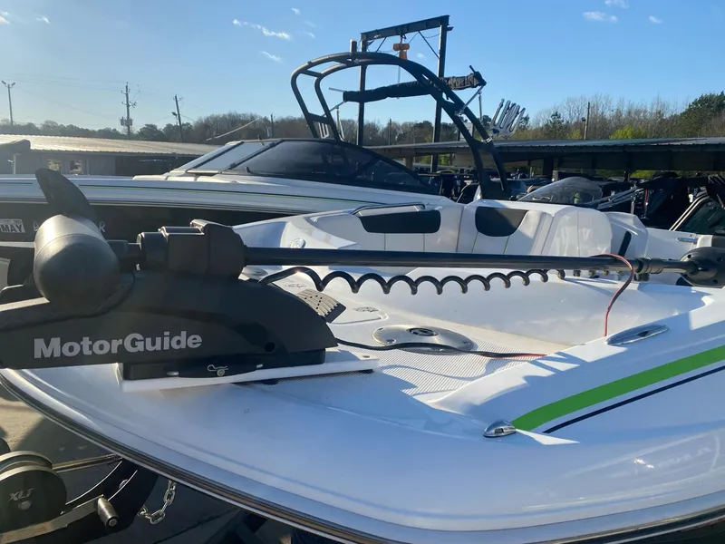 Slide: The Image of 2022 Tahoe 2150 boat with MotorGuide trolling motor on deck. - 3