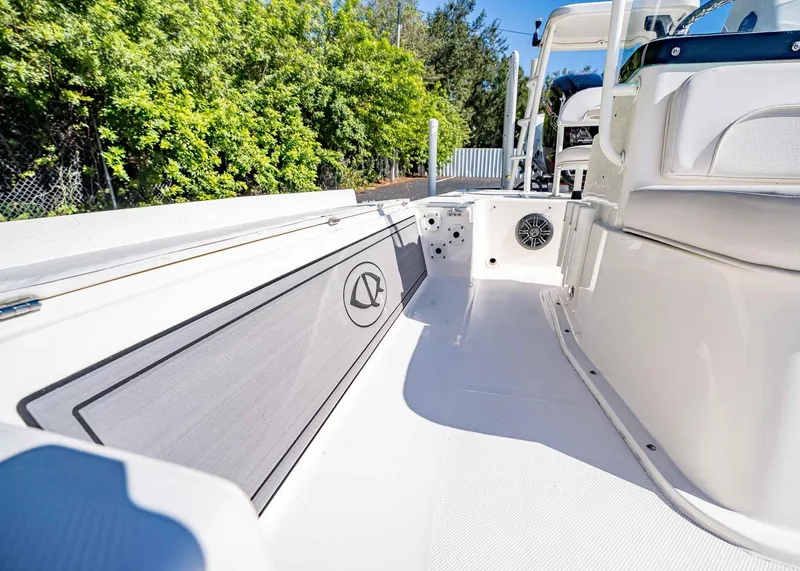 Slide: The Image of 2024 Spyder FX 19 Vapor boat interior with sleek design and modern features. - 18