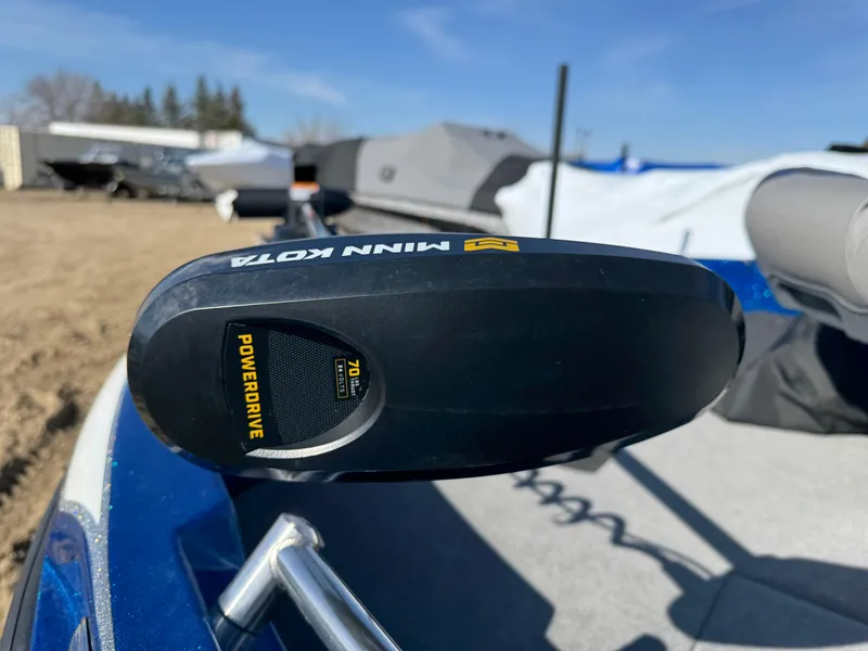 Slide: The Image of 2024 Nitro ZV19 Sport boat with Minn Kota PowerDrive trolling motor. - 8