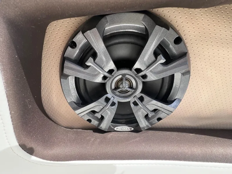 Slide: The Image of Jensen speaker installed in a 2015 Monterey 218 Super Sport boat. - 13