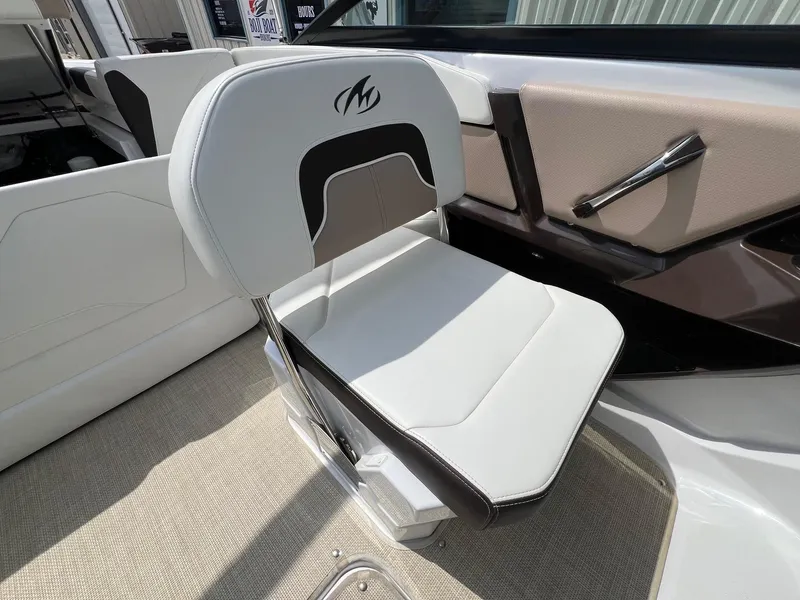 Slide: The Image of 2015 Monterey 218 Super Sport boat seat with sleek design and comfortable upholstery. - 24