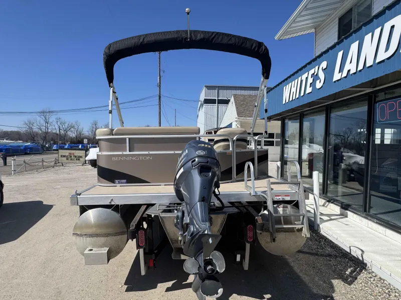 Slide: The Image of 2015 Bennington 20 SL pontoon boat with Yamaha motor at White's Landing. - 4