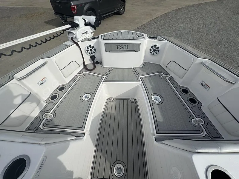 Slide: The Image of 2023 Yamaha Boats 220 FSH Sport deck with sleek design and modern features. - 3
