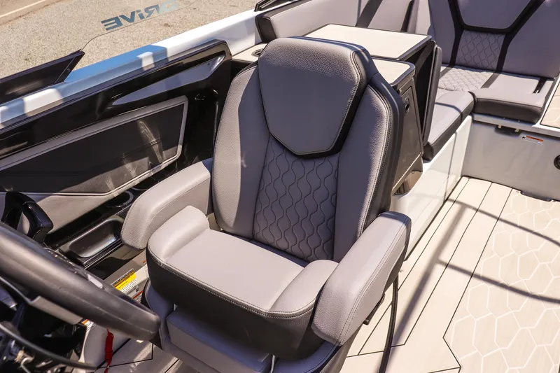 Slide: The Image of 2024 Yamaha Boats 255XD interior with luxurious seating and modern design. - 20