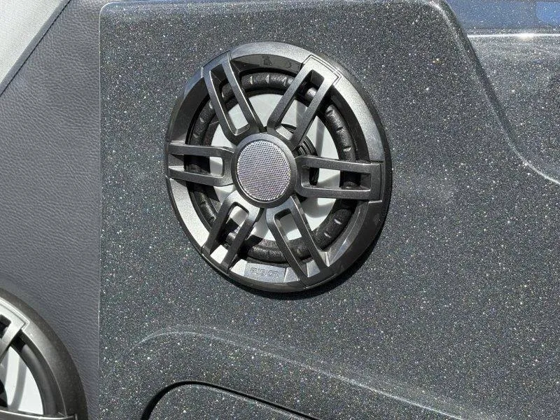 Slide: The Image of 2023 Crest Caribbean RS 230 SLC speaker detail on textured surface. - 41