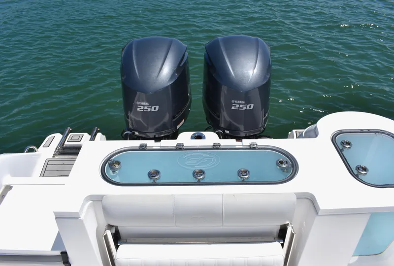 Slide: The Image of 2020 Sea Fox 288 Commander with twin Yamaha 250 engines on open water. - 25
