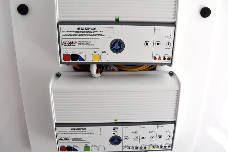 Slide: The Image of Control panel of a 2020 Sea Fox 288 Commander boat, featuring wiring and indicators. - 34