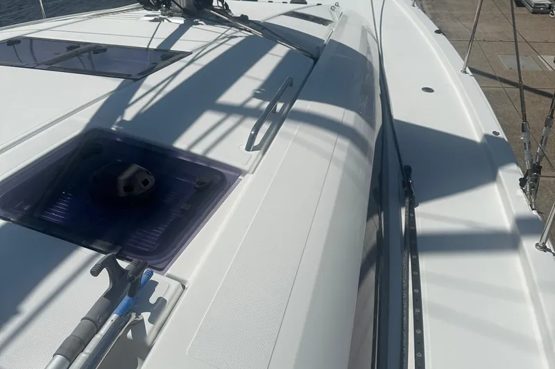 Slide: The Image of 2017 Jeanneau Sun Odyssey 51 yacht deck with sleek design and modern features. - 39