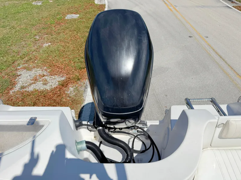 Slide: The Image of 2005 Sea Chaser 2100 Offshore boat engine view from above. - 26
