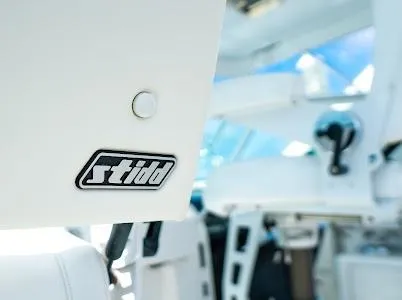 Slide: The Image of Interior of a 1999 Viking Express boat featuring Stidd seating. - 15