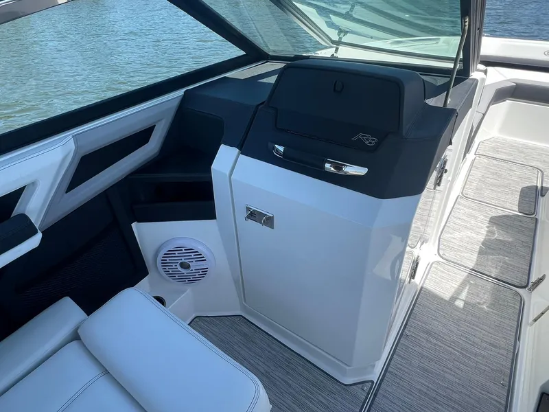 Slide: The Image of 2022 Cobalt R8 Outboard boat interior with sleek design and modern features. - 17