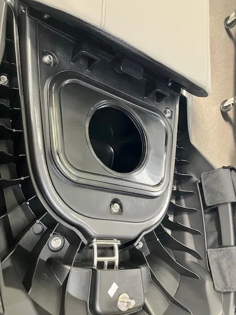 Slide: The Image of 2025 Yamaha WaveRunner FX HO engine compartment detail, showcasing sleek design and components. - 13