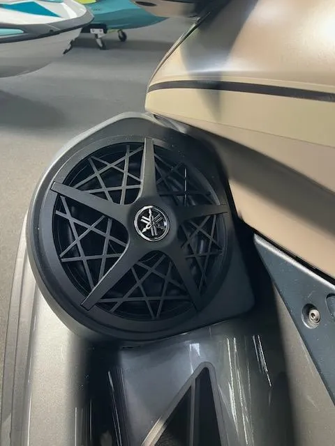 Slide: The Image of 2025 Yamaha WaveRunner FX HO speaker detail, showcasing sleek design and modern technology. - 14