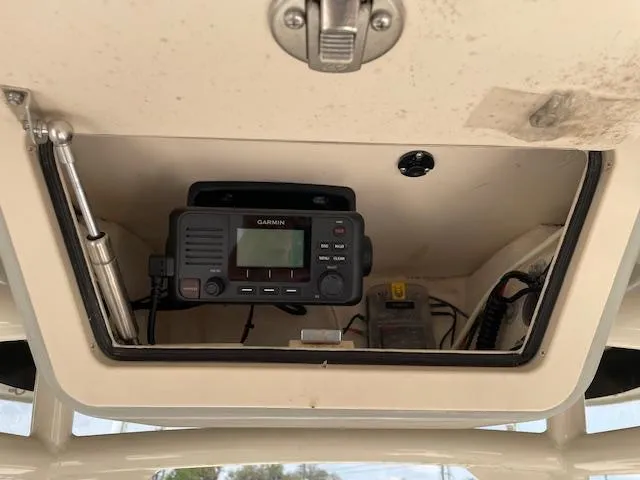 Slide: The Image of 2022 Grady-White Fisherman 216 boat console with Garmin marine radio. - 20