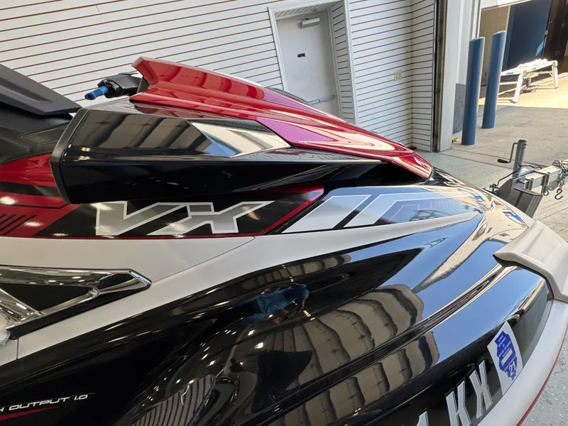 Slide: The Image of 2019 Yamaha WaveRunner FX Cruiser HO in a garage, showcasing sleek design and vibrant colors. - 17