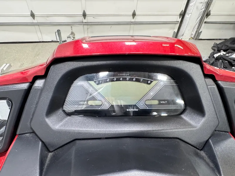 Slide: The Image of Dashboard of a 2019 Yamaha WaveRunner FX Cruiser HO in a garage setting. - 35