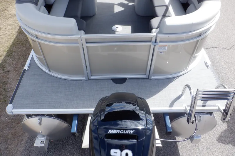 Slide: The Image of 2024 SunChaser Geneva Cruise 22 LR DH boat table stored under seat. - 31