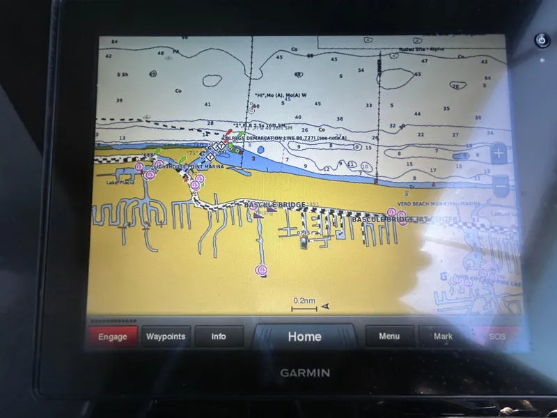Slide: The Image of Garmin GPS displaying nautical chart on 1998 Tiara Yachts 3500 Express. - 18
