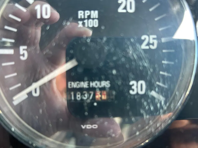 Slide: The Image of Close-up of Tiara Yachts 3500 Express 1998 tachometer showing 1837 engine hours. - 48