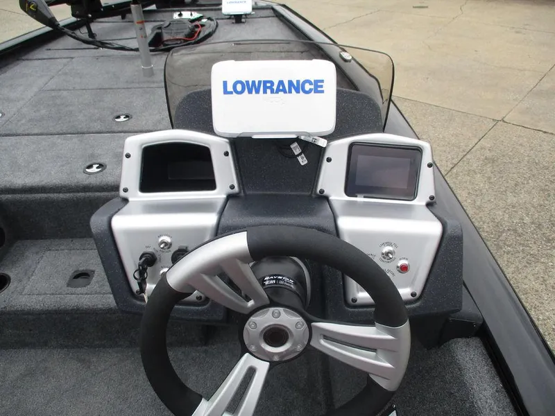 Slide: The Image of 2025 Tracker Pro Team™ 195 Tournament Edition boat dashboard with Lowrance electronics. - 4