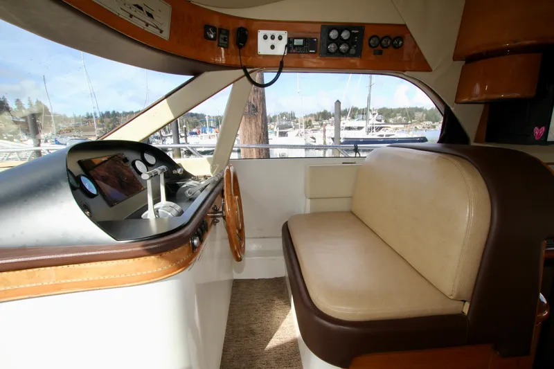 Slide: The Image of Staircase leading to cabin interior of 1999 Prima 5230 yacht. - 44