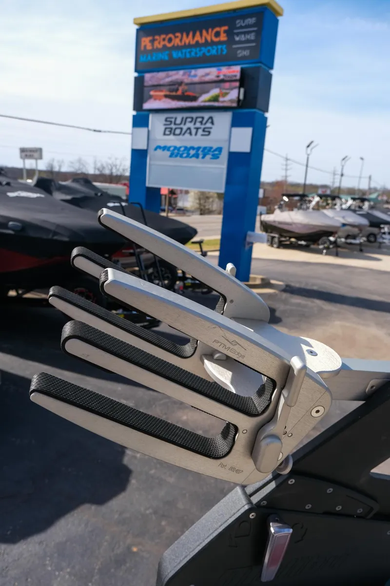 Slide: The Image of Boat rack detail on a 2017 Malibu Wakesetter 22 MXZ at a dealership. - 25