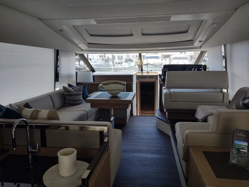 Slide: The Image of Luxurious interior of a 2020 Prestige 520S yacht with elegant seating and modern design. - 20